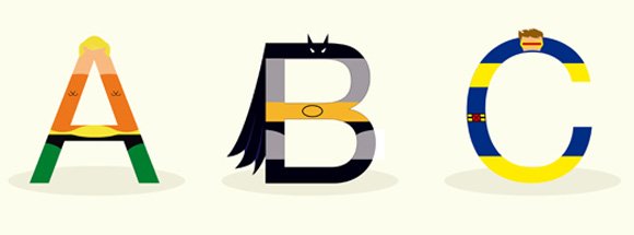 ABC Superhero Alphabet Typography